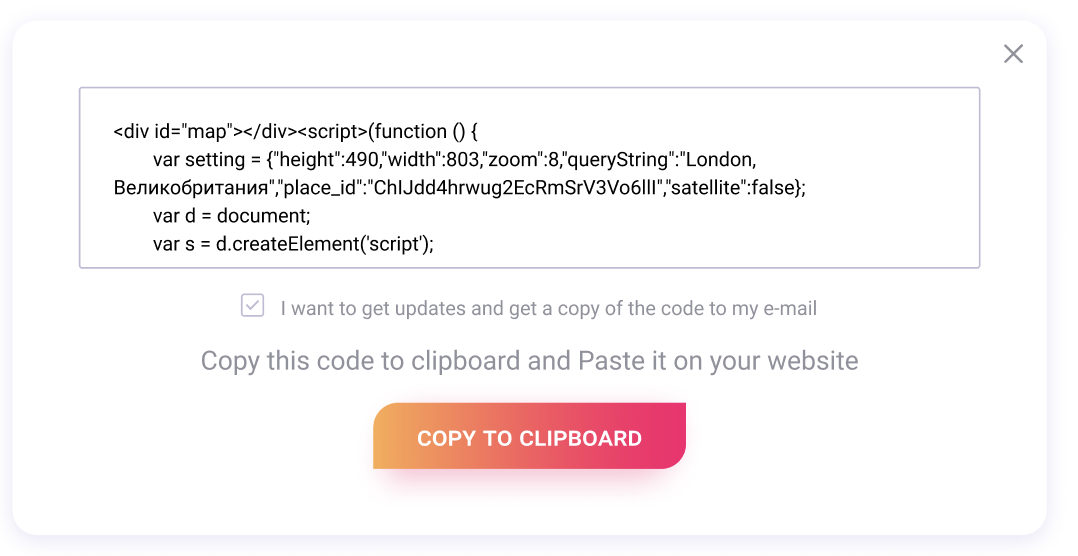 Embedding Code of Google Map